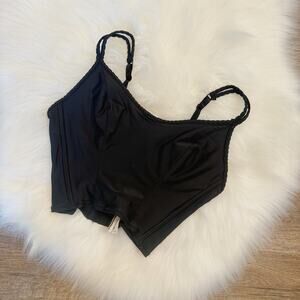 Vintage Oscar de la Renta Designer Simple Black Satin Bustier - Size 34A/32B